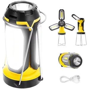 3-in-1 LED Portable Camping Lantern, Folded Emergency Flashlight and Tent Light for Hurricane, Hiking, and Survival