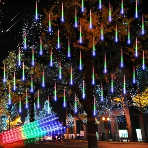 30/50/80cm Meteor Shower Rain Falling Lights 10 Tubes Outdoor Waterproof for Christmas Holiday Party Decorative Lighting