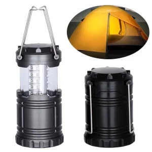 30 LED Retractable Camping Lantern Pull-Up Tent Light Portable Collapsible Waterproof Outdoor Hiking Battery-Powered