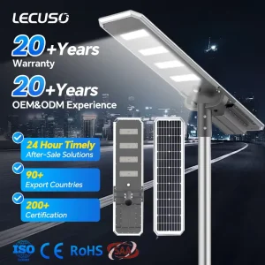3000-6000K Color Temperature Customization Motion Sensor LED IP66 30W 60W 80W 100W 120W 150W Solar Street Light