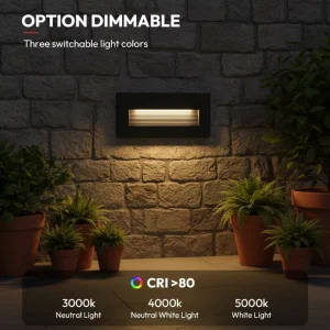 3000K 5000K IP65 Waterproof 3W Aluminum Long Strip Recessed Dimmable LED Garden Wall Mounted Outdoor Light