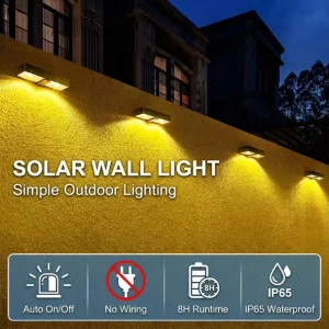 3000K 6000K Solar LED Outdoor Wall Lamp IP65