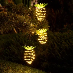 3000K Pineapple Lantern Led Lights for Solar Garden Solar Rechargeable Battery Garden Light for Christmas