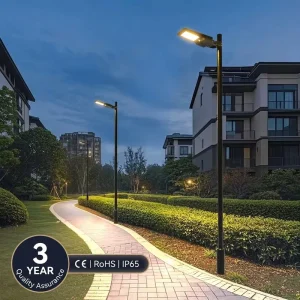3000LM Solar LED Street with Light PIR Motion Detector IP65 Rating 150lm W 3 Year Warranty for Courtyard Path Driveway