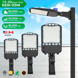 300W 240W 150W IP65 Waterproof LED Shoebox Parking Lot Street Light with ETL DLC Certification