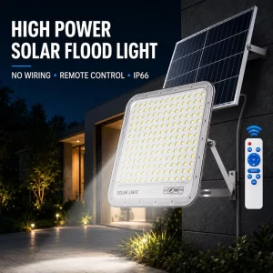 300W 400W 500W Solar LED Flood Light Die Cast Aluminum IP66 Rainproof High Power Lamp for Sports Field Billboard Seaport