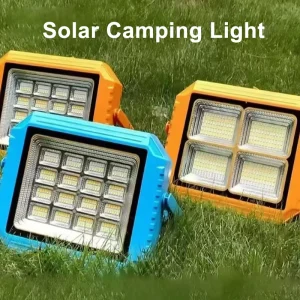 300W Solar Portable Flood Light USB Rechargeable Emergency Yellow LED Outdoor IP65 Waterproof Solar Camping Light
