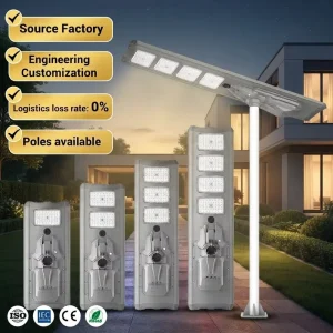 3030 Chip Road Waterproof IP65 200W 300W 400W Integrated High Brightness Lamp Modern Outdoor LED Solar Street Lights