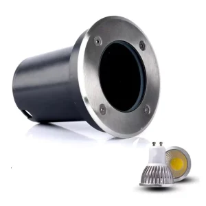 304 Stainless Steel Round Square GU10 MR16 Spotlight Housing for Outdoor Underground Lighting IP67 LED Inground Light