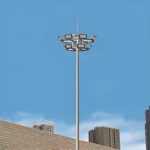 30M 45M 55M Steel Automatic Lifting LED High Mast Light Q235 High Mast Lighting Pole for Square Port Highway