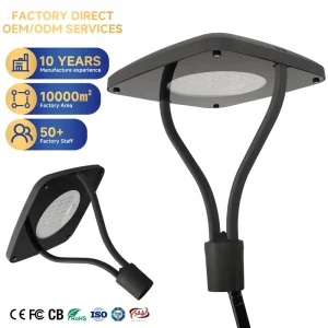 30W 100W IP65 Aluminum LED Post Top Light Decorative Outdoor Garden Lamp with 3 Year Warranty