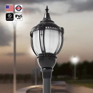 30W 40W 80W 100W 5000K Aluminum Outdoor Pathway Bollard Light 3Power and 3CCT Changeable LED Post Top Light