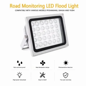 30W High Intensity LED Flood Light Array Durable Aluminum Alloy Housing with IP65 Waterproof Rating for Outdoor Use CCTV Systems