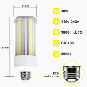 30W LED Corn Light 60W Outdoor Garden Lights Landscape Waterproof LED Light Outdoor Wall Lamps