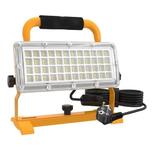 30W LED Work Light 6500LM Flood Light with Stand 10FT Cord Switch 5000K Portable IP67 Waterproof for Job Workshop Construction