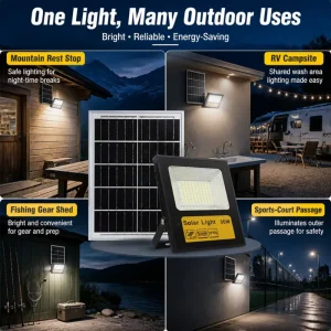 30W Solar Outdoor Lamp for RV Camps Storage Sheds Mountain Rest Stops