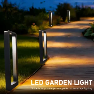 30cm 40cm 60cm 80cm 110V 220V IP65 Warm White Waterproof Square Aluminum Outdoor Garden Bollard Light