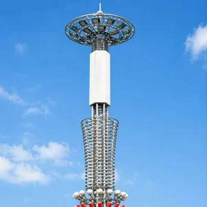 30m Solar LED High Mast Lighting Pole with IP65 Rating Aluminum Lamp Body and Steel Construction