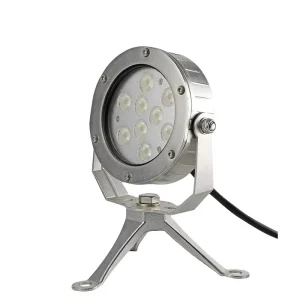 316 Stainless Steel 18W LED Underwater Spot Flood Light IP68 Dia 130mm H225mm RGB Projector for Fountain Pond Water Feature