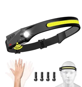 350 Lumen Portable Outdoor LED Headlamp Rechargeable XPE+COB Waterproof