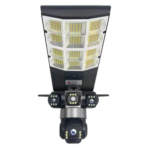 360-Degree Panoramic LED Monocrystalline Solar Street Lamp Aluminum ABS IP66 Mobile Phone Remote Surveillance Camera Plug-Free