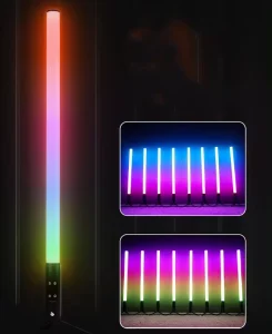 360-Degree RGB LED Pixel Tubes 40W with DMX Remote Control, Wireless Outdoor Stage Light for Clubs and DJs
