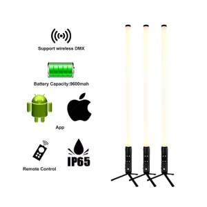 360 Degree RGBWA Pixel LED Tube Light Battery Powered Wireless DMX APP Control 32 Pixels Stage DJ Event Factory