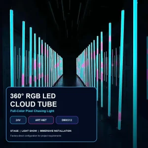 360 Led Tube Light for Nightclub Decoration 1meter DC24v 5050RGB Pixel Indoor Outdoor Project Dj Bar Stage
