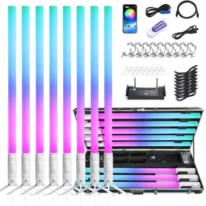 360 Tube Light DMX WiFi Remote 28W RGB LED Pixel Tubes Outdoor Disco Party Battery Wireless Stage Club Light for DJ Disco Party