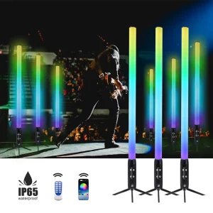 360 Waterproof IP65 RGB LED Pixel Tubes Battery Wireless DMX WiFi Artnet Control Stick Club Light for DJ Disco Party Concert