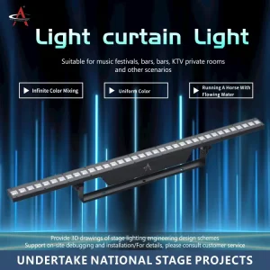 36PCS 3W LED Linear Light Curtain DMX512 Flicker-Free LED Wall Washer Light Horse Racing Effect Stage Background Light for Bar