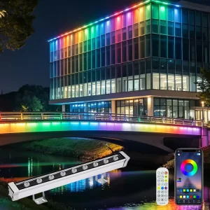 36W DMX512 RGB Aluminum LED Strip IP65 Rigid Wall Washer for Hotel Outdoor Building Exterior Lighting