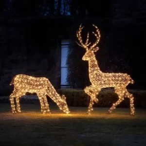 3D Deer Design Lights for Outdoor Christmas Decoration IP67 Rating Motif LED Street Yard Park Decor Light