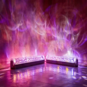 3D LED Wall Washer DMX RGBW-Controlled Water Ripple and Flame Projection Lamp Bar for Living Room Background Lighting