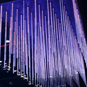 3D Meteor Tube High Brightness DC24V IP65 RGB LED DMX512 Christmas Lights with Rain Effect for Party Park Stage Lights