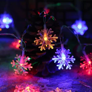 3M 20 LED Snowflake Star String Lights Outdoor Christmas Tree New Year Decorations IP44 Waterproof