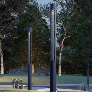 3M Outdoor Modern LED Solar Garden Lights Warm White IP65 Aluminum Street and Villa Park Lighting for Residential Areas Roads