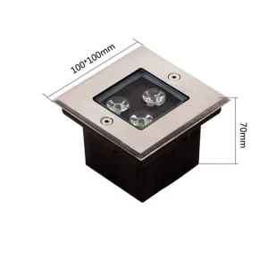 3W Square LED Inground Light Garden Path Buried Floor Uplighter Waterproof DC12V AC85-265V
