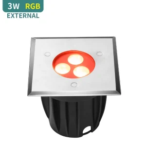 3W Square RGB LED Underground Light Stainless Steel 316L Ground Lamp Bulb Inground Lamps