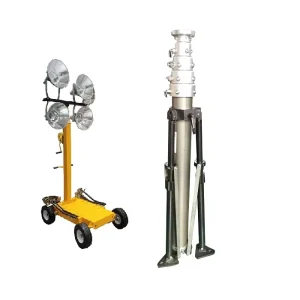 3m 5m 6 Meter 12m High Flood Light LED Pneumatic Telescopic Mast Tower for Construction Site Lighting