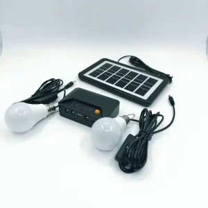 3w Solar Panels Two Hanging Bulb Mobile Phone Charger Portable Home Lighting Kit Solar Energy Systems Small Solar Led Light Kit