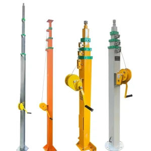 4-18m Hand Winch Telescopic Mast and Hydraulic Telescopic Mast LED Solar Light Tower Vertical Rod Camera Pole