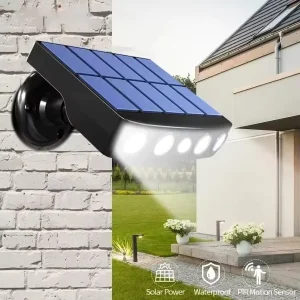 4 LED IP65 Solar Security Lights Outdoor Motion Sensor 3 Modes Rechargeable Waterproof Street Wall Lamp