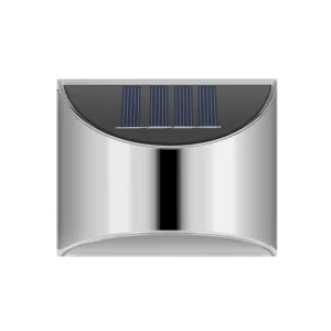 4 LED IP65 Water-Resistant Stainless Steel Solar Deck Fence Post Lights Decorative Patio & Garden House Signs Wall Lights