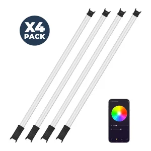 4 Pack RGB Tube Light DMX P120S 30W LED Bar Wireless APP Control 3000 Lumen Video Light Battery Powered Photographic Lighting