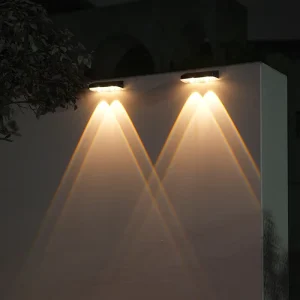 4 Packs IP65 LED Waterproof Outdoor Solar Wireless Wall Lamps with Remote Control for Garden
