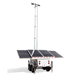 4-Panel Trailer Solar Light Tower TPE-1200L High-Brightness LED Outdoor Emergency Lighting Tower