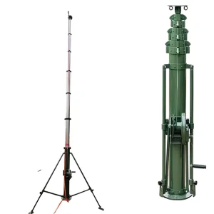4 m-25 m Portable Manual Telescopic Mast Mechanical Pole for VHF Antenna and Monitoring Camera