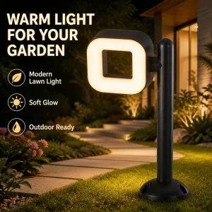 40 60 80cm Soft Glow Waterproof IP65 Outdoor LED Lawn Lights Aluminum Swivel Cube Post Lantern for Public Plaza Par