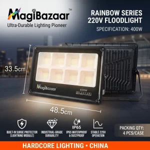 400W IP65 Waterproof AC Aluminum High Bright Outdoor LED Flood Light Wall-Mounted for Garden & Stadium Use